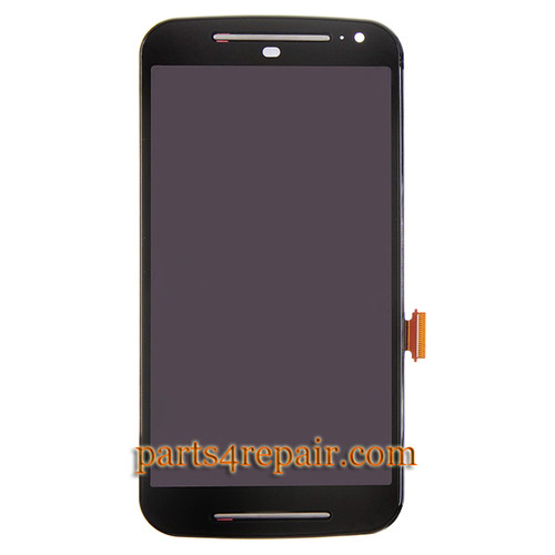 Complete Screen Assembly with Bezel for Motorola Moto G2 -Black
