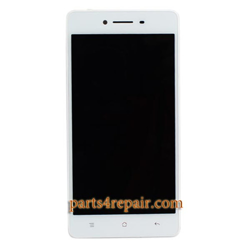 Complete Screen Assembly with Bezel for Oppo R7 -White