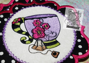 Whimsy Teacups and Teapots - Mug Rug/Coasters Bundle - Machine ... Whimsy Teacups and Teapots - Mug Rug/Coasters Bundle - Machine ...