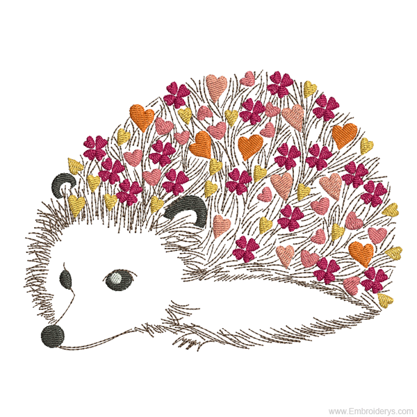 Baby Hedgehog Machine Embroidery Designs Tattered Stitch Embroideries