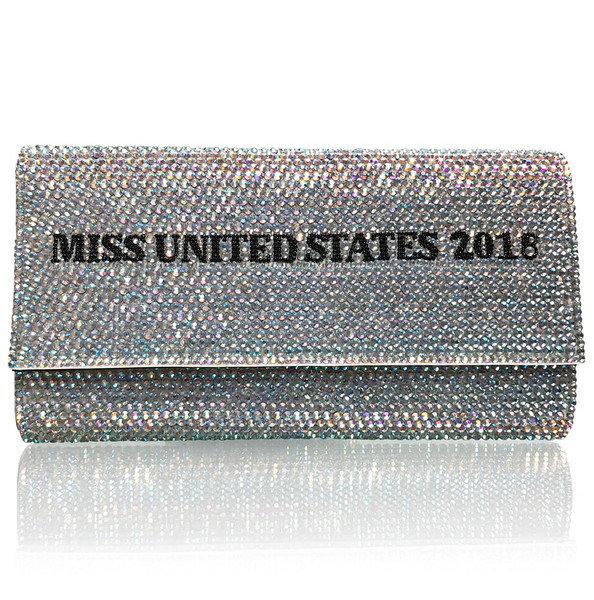 Straight Cut Large Title Crystal Purse