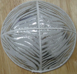 Genuine Suede Yarmulkas - White Metallic Embossed - Silver Metalic Zebra on White Genuine Suede Yarmulkas - White Metallic Embossed - Silver Metalic Zebra on White