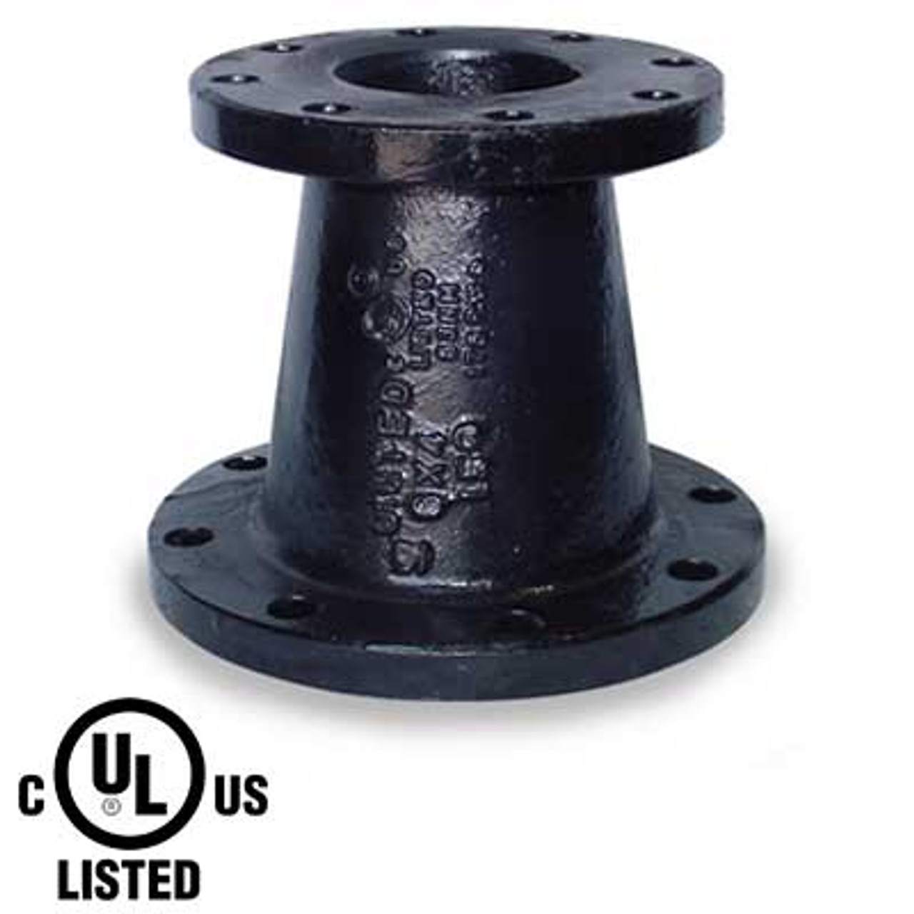Flanged Black Pipe Fittings 125# Cast Iron 12" x 8" Concentric Reducers 12 Inch To 8 Inch Duct Reducer