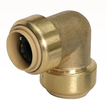 90 Degree Elbow QuickBite (TM) Push-to-Connect/Press On Fitting, Lead Free Brass (Disconnect Tool Included)