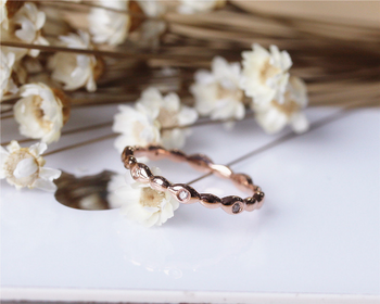Vintage Wedding Band Bezel Solid 14K Rose Gold Diamond Band Half Eternity Promise Band Vintage Wedding Band Bezel Solid 14K Rose Gold Diamond Band Half Eternity Promise Band