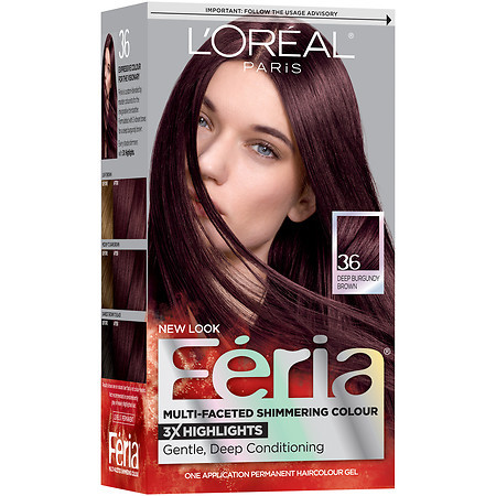 L Oreal Paris Feria Multi Faceted Shimmering Colour Permanent L Oreal Paris Feria Multi Faceted Shimmering Colour Permanent Haircolor Kit 36 Deep