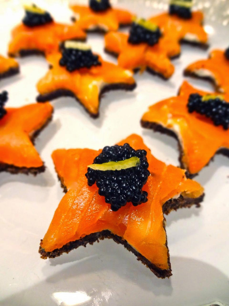 Caviar Recipes: Smoked Salmon & Caviar Star-Shaped Canapés