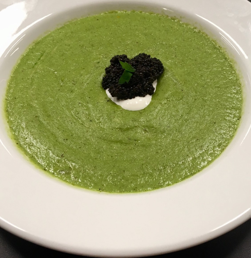 Caviar Star Recipe #18 - Broccoli Soup with Bowfin Caviar