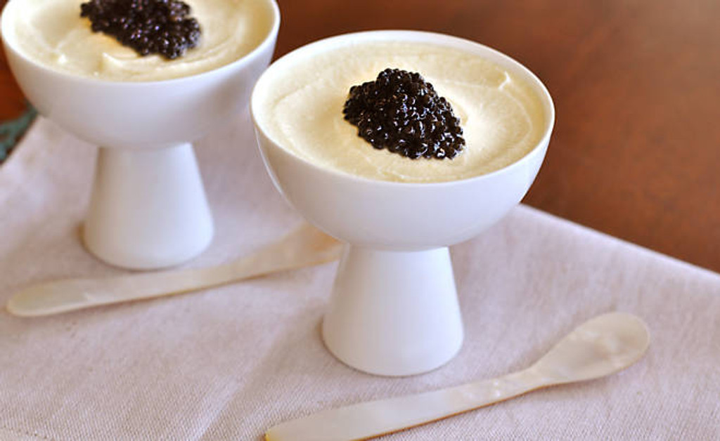 Chilled Cauliflower Mousse with Black Caviar