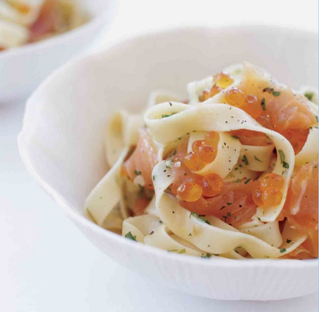 Caviar Recipes - Pasta with Salmon Caviar