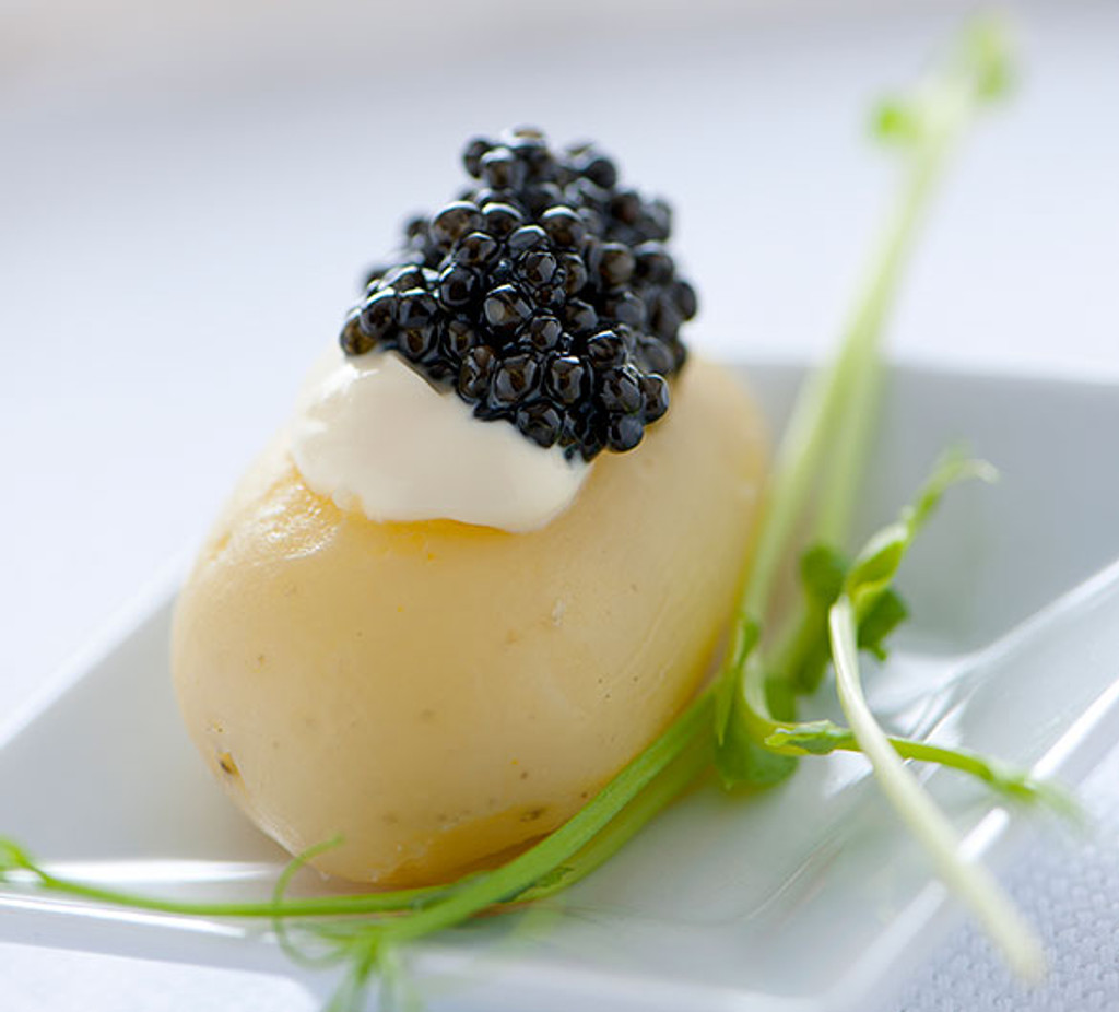 Caviar Recipes - Young Potatoes with Siberian Caviar and Fromage Blanc