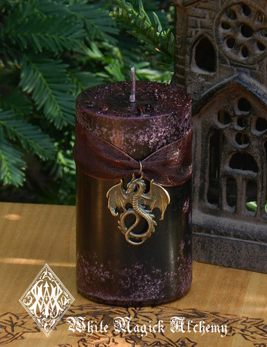 Dragons Blood Pillar Candle . Pure Golden Seal Resins