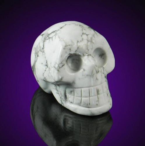 White Howlite Gemstone Skull