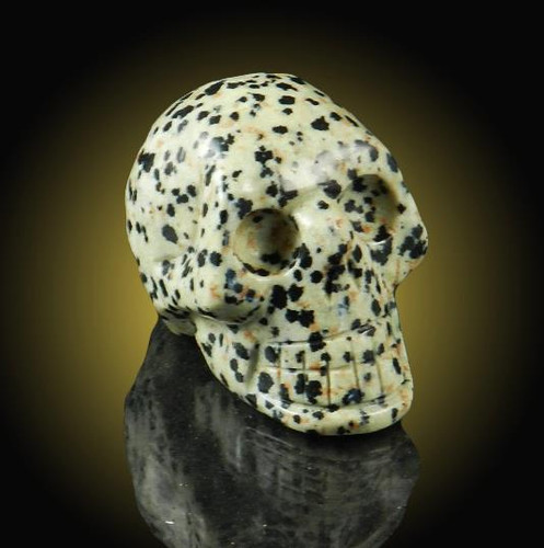 Dalmation Jasper Gemstone Skull
