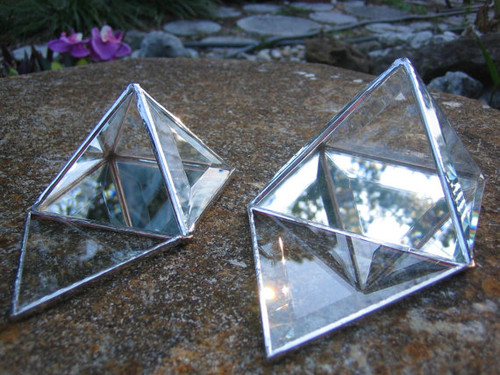 Crystal Channels Glass Pyramid Charging Boxes