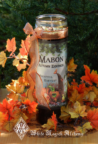Mabon Autumn Equinox Glass Vigil Candles for Harvest Ritual, Celebrations & Feasting Tables