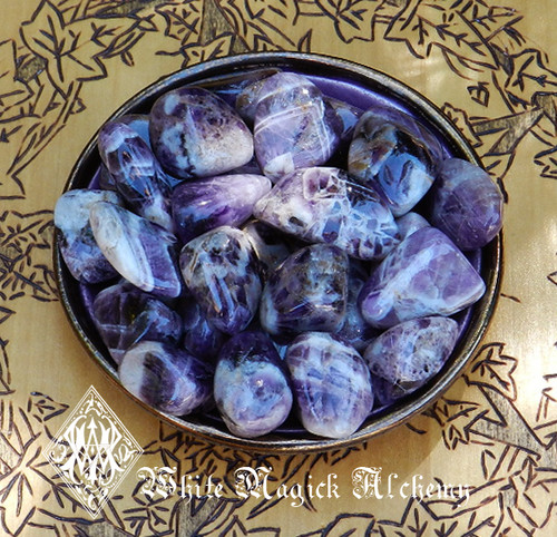 Amethyst Rare Crystal Tumbled Gemstones Pretty Banded Medium Set of 2