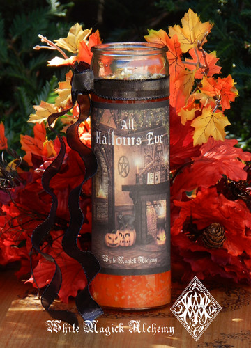 All Hallows Eve Glass Vigil Candle . Samhain, Halloween, Ancestral Workings, New Beginnings, Witches New Year
