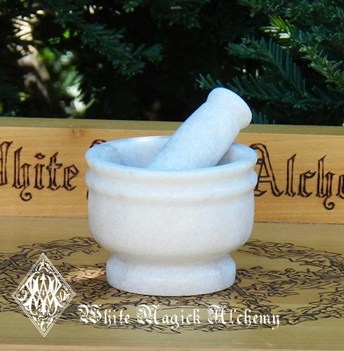 White Witches Mortar and Pestle Set