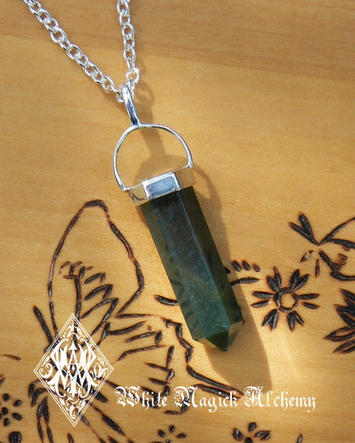 Bloodstone Point Pendulum Necklace Silver