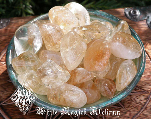 Citrine Tumbled Gemstones Medium Set of Two . Success, Business, Prosperity, Luck, Healing, Clearing and Absorbing Negative Energies