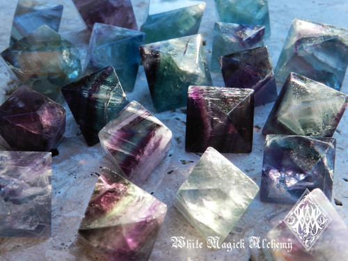 Fluorite Octahedron Polished Gemstones