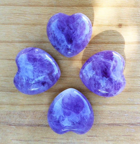 Amethyst Gemstone Heart . Healing, Love, Peace, Change