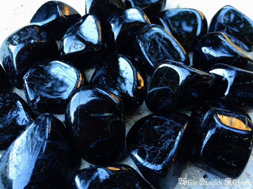 *Black Tourmaline Polished Tumbled Gemstones Madagascar Large