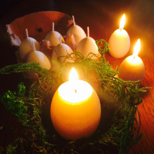 Ostara Easter Egg Candles with Appearing Yolk Set of 2