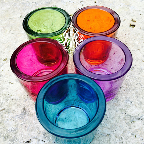 Glass Votive Candle Cups . Premium Recycled Heavy Duty Glass