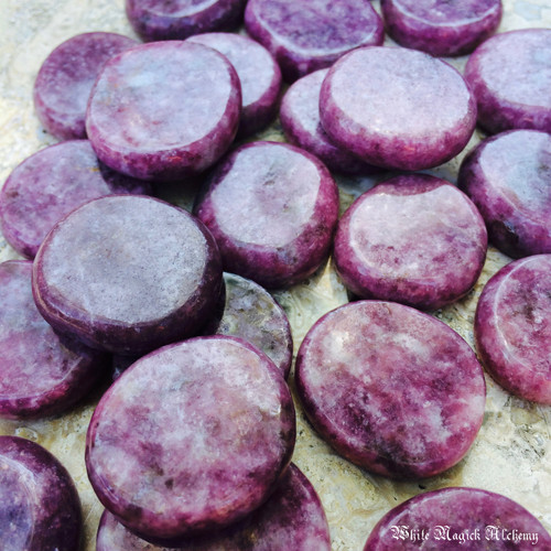 Lepidolite Gemstone Medallions, Healing Stone of Transformation