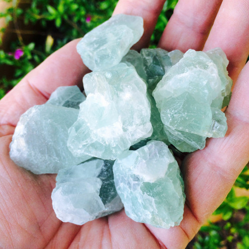 Green Fluorite Raw Gemstones Jumbo Set of 3