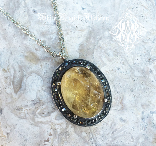 Princess Pendants in Labradorite, Citrine & Amethyst Gemstone Pendants in Silver with Marcasite