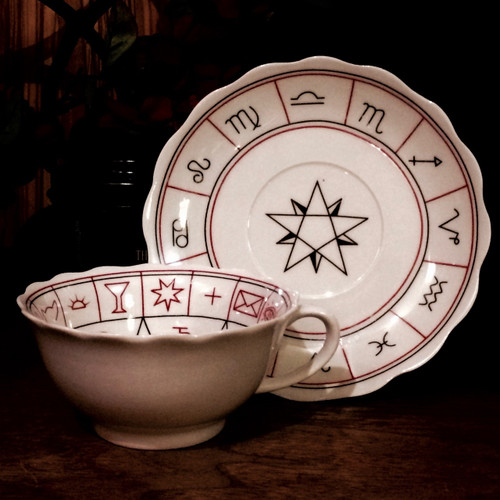 Fortune Tellers Tea Cup & Saucer for Divination and Foretelling the Future with Instructions