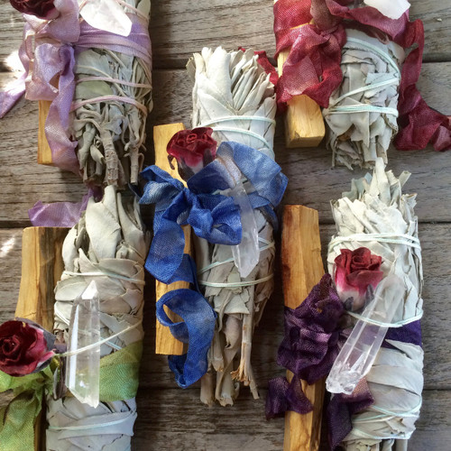 Sacred Clearing & Purification Set - White Sage, Palo Santo, Quartz Crystal