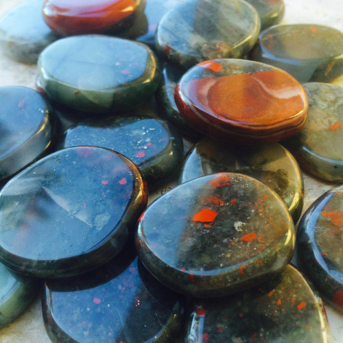 Bloodstone Gemstone Medallions, Healing, Blood Health, Anxiety, Depression, Justice, Legal