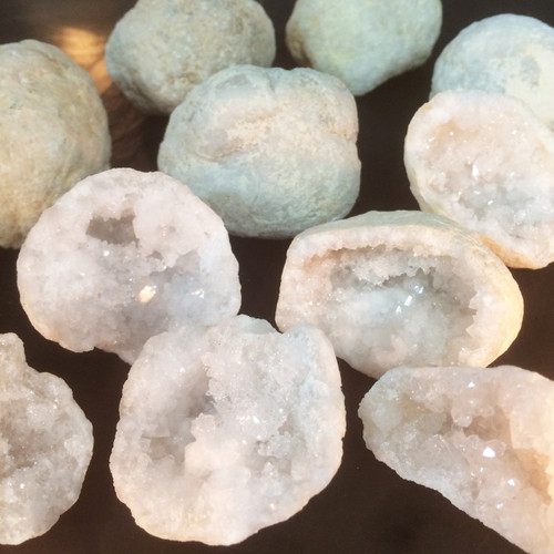 Quartz Geode Pairs with Lots of Sparkle . Gemstone Stocking Stuffers