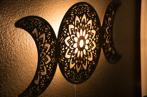 Triple Moon Goddess Hanging Lamp Light