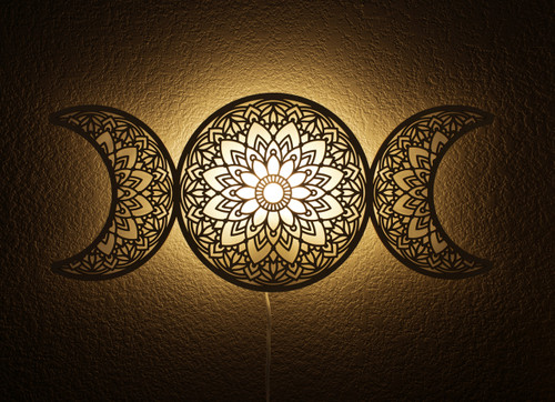 Triple Moon Goddess Hanging Lamp Light