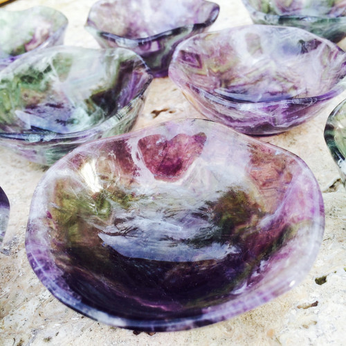 Fluorite Gemstone Bowls for Magical Offerings, Gemstones & Trinkets