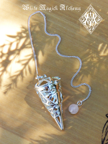 Seven Stone Pendulum Set with Changeable Gemstones for Divination, Reiki & Aligning Chakras