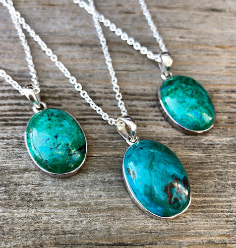 Chrysocolla Pendant Necklaces - The Amulet of the Goddess