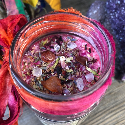 Litha Midsummers Night Magic Glass Vigil Candle . Summer Solstice, Midsummer Magic