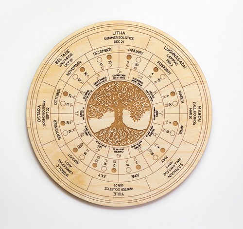 Wheel of the Year 2019 Calendars Northern/Southern Hemisphere with Pagan Holidays, Moon Phases & Astrological Calendar
