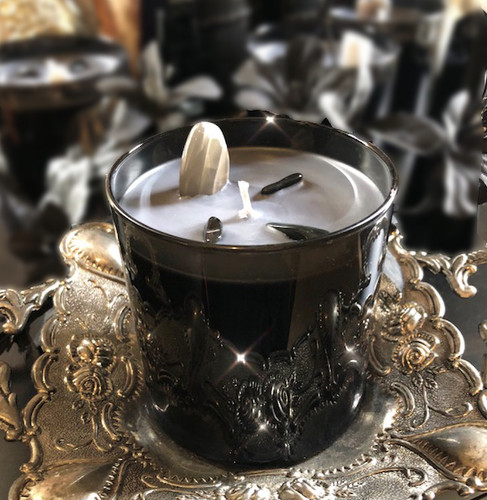 Black Moonstone Alchemy Ritual Candles for Love & Truth Seeking, Moon Goddess Energy 15oz/425 g