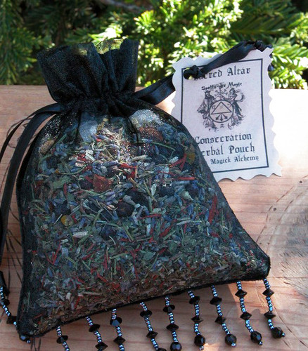 Crystal Consecration Herbal Pouch . For Consecrating and Enhancing Magickal Energy to your Crystals, Jewelry and More