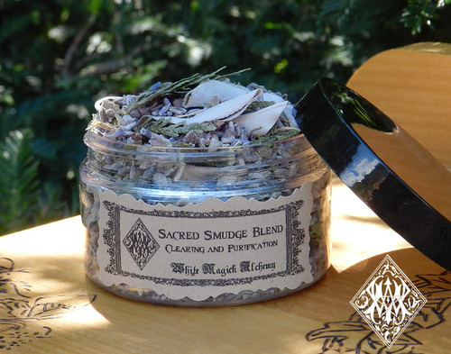 Sacred Sage Herbal Clearing Smudge Set for Cleansing and Clearing the Home/Yourself of Negativity, Banishing, Protection