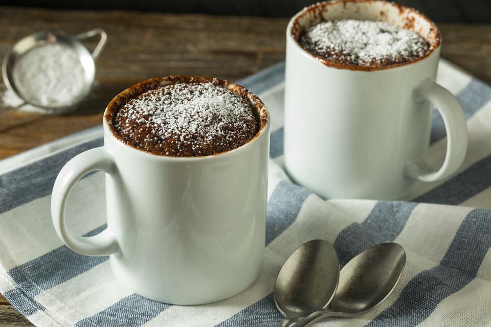 This easy mug cake is tasty and fast to make.