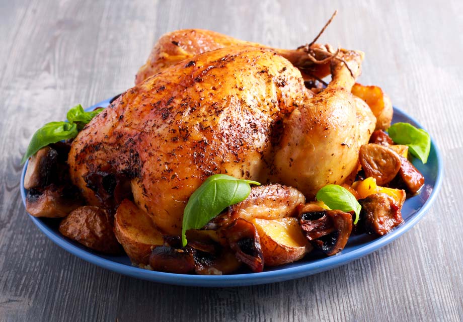 Roast chicken is easy and this spicy version is full of healthy spices.