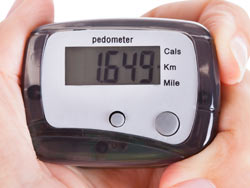 Walk 8000 steps a day by using a pedometer.